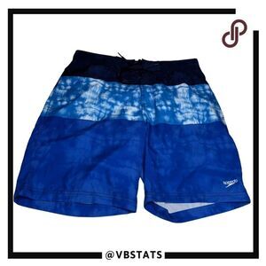 Speedo Men's Drawstring Zip Pocket Vapor Board Shorts‎  Blue Black Large